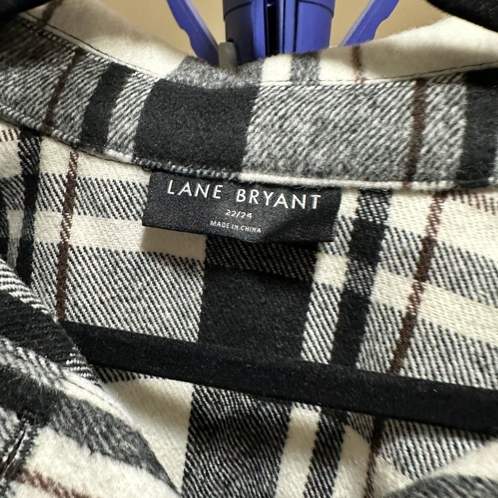 🌼Lane Bryant Plaid Black and White Women's Jacket Size 22/24 - Picture 6 of 7